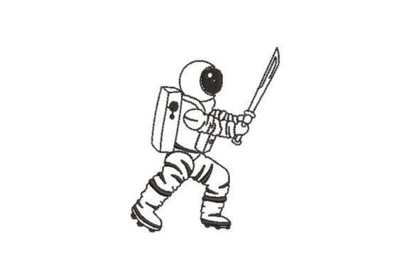 Astronaut Holding Samurai Sword