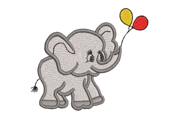Baby Elephant with Balloons