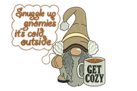 Cozy Gnome: A Warm, Festive Embroidery Design for Holiday Collections