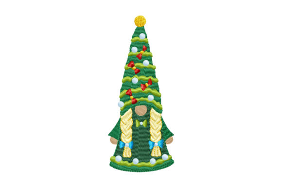 Gnome Girl Dressed As a Christmas Tree