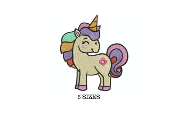 Unicorn Cartoon: A Charming Embroidery Gem for Handmade Gifts