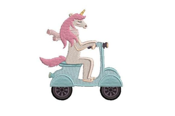 Unicorn Riding a Moped