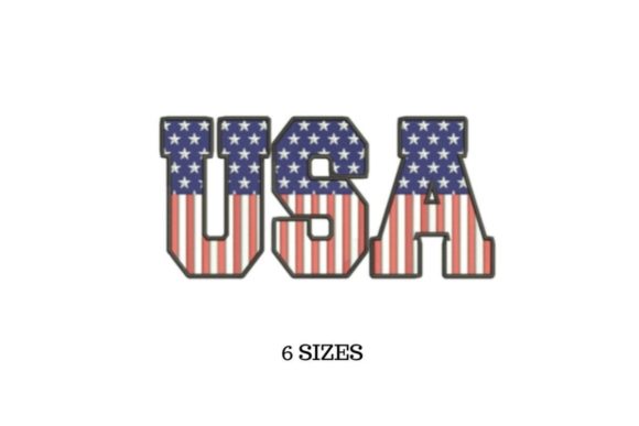 USA Patriotic Embroidery Design