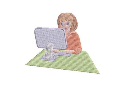 Woman Typing on a Computer